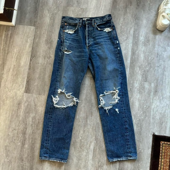 Agolde ‘90s high-waisted ripped distressed jeans - Picture 5 of 7